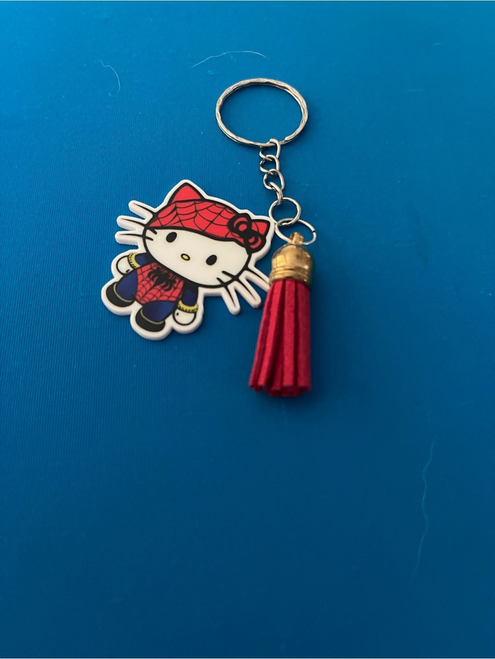 Hello Kitty Red and White Tassel Keychain